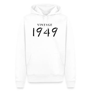 Jahrgang 1949 - Geschenkidee zum Geburtstag - Männer Premium Bio Hoodie - Weiß - Vorne - Nico (187cm)