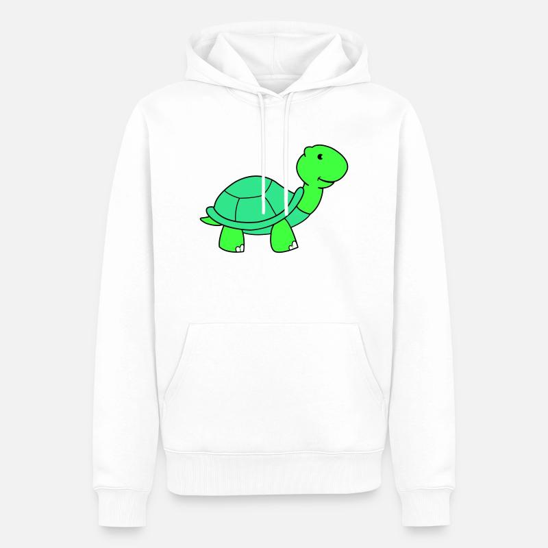 tortue - Sweat à capuche Premium bio Homme - blanc