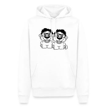 2 chiens nerds lunettes à monture de corne geeks bretelles intelligentes - Sweat à capuche Premium bio Homme - blanc - Devant - Nico (187cm)
