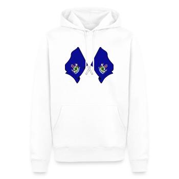 Deux drapeaux ont traversé le Maine - Sweat à capuche Premium bio Homme - blanc - Devant - Nico (187cm)