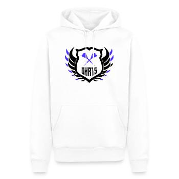 darts crest - Männer Premium Bio Hoodie - Weiß - Vorne - Nico (187cm)