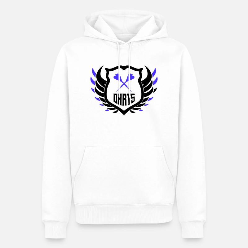 darts crest - Männer Premium Bio Hoodie - Weiß