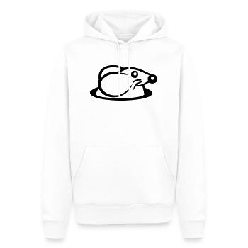 Maus Boden Loch Mauseloch Guckt Süß Lustig Comic - Männer Premium Bio Hoodie - Weiß - Vorne - Nico (187cm)