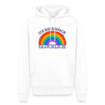 Arc-en-ciel heureux - Sweat à capuche Premium bio Homme - blanc - Devant - Nico (187cm)