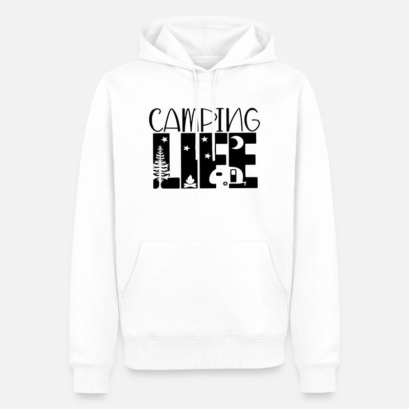 la vie en camping - Sweat à capuche Premium bio Homme - blanc