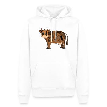 Kuh - Männer Premium Bio Hoodie - Weiß - Vorne - Nico (187cm)