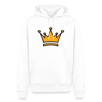 KRONE - Männer Premium Bio Hoodie - Weiß - Vorne - Nico (187cm)