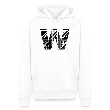Buchstabe W - Männer Premium Bio Hoodie - Weiß - Vorne - Nico (187cm)