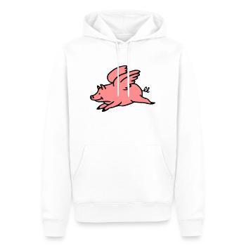 Flying Pig - Sweat à capuche Premium bio Homme - blanc - Devant - Nico (187cm)