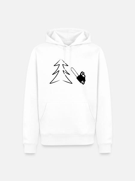 Motorsäge - Männer Premium Bio Hoodie - Weiß