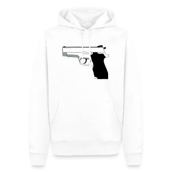 Pistole - Männer Premium Bio Hoodie - Weiß - Vorne - Nico (187cm)