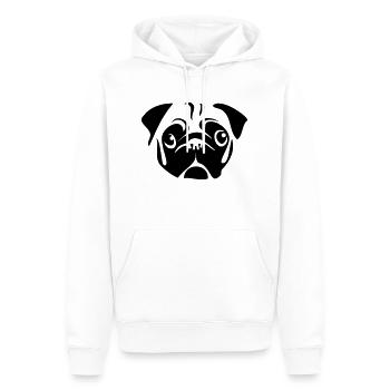 Mops - Männer Premium Bio Hoodie - Weiß - Vorne - Nico (187cm)