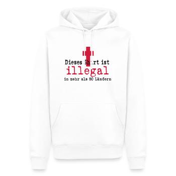 illegal - Männer Premium Bio Hoodie - Weiß - Vorne - Nico (187cm)