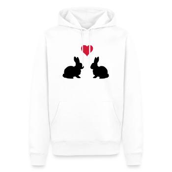 Love Hasen - Männer Premium Bio Hoodie - Weiß - Vorne - Nico (187cm)