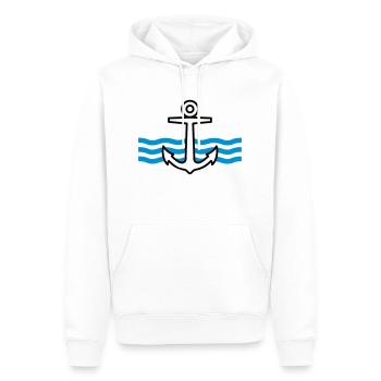 Ancre - Sweat à capuche Premium bio Homme - blanc - Devant - Nico (187cm)