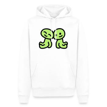 Amitié - amour - Sweat à capuche Premium bio Homme - blanc - Devant - Nico (187cm)