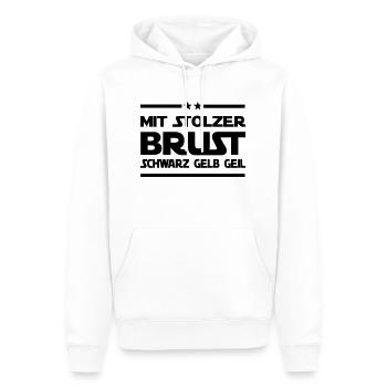 Mir stolzer Brust - Männer Premium Bio Hoodie - Weiß - Vorne - Nico (187cm)