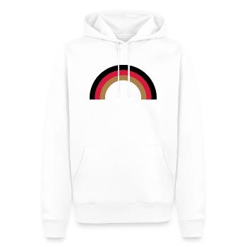 regenbogen_deutsch - Männer Premium Bio Hoodie - Weiß - Vorne - Nico (187cm)