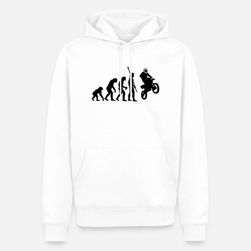 evolution_motorbike_stunt_a_2c - Männer Premium Bio Hoodie - Weiß