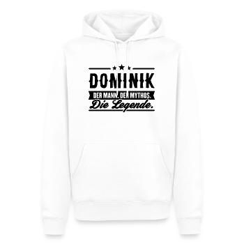 Man Myth Legend Dominik - Sweat à capuche Premium bio Homme - blanc - Devant - Nico (187cm)