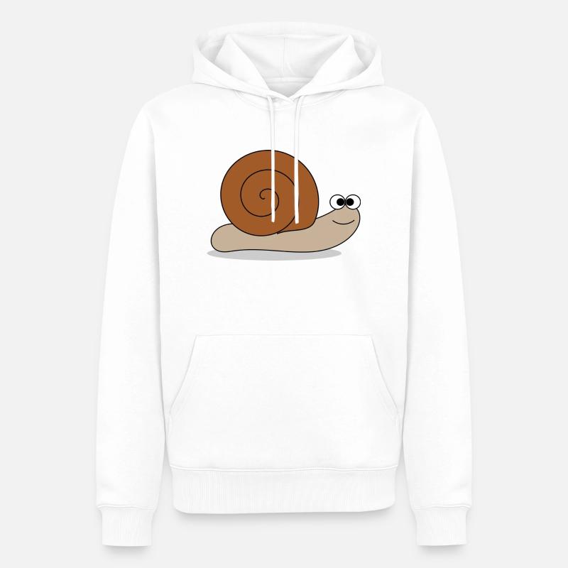 Brown escargot - Sweat à capuche Premium bio Homme - blanc