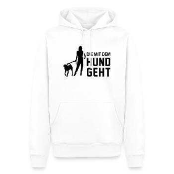 die_mit_dem_hund_geht - Men’s Premium Organic Hoodie - white - Front - Nico (187cm)