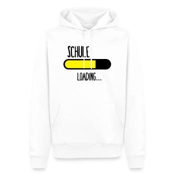 Schule Loading... - Männer Premium Bio Hoodie - Weiß - Vorne - Nico (187cm)