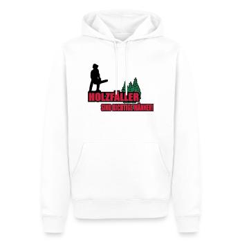 holzfäller - Männer Premium Bio Hoodie - Weiß - Vorne - Nico (187cm)