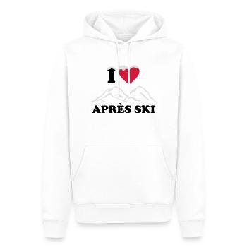 I love Apres Ski.*** Gebirge Mountain Berge Schnee - Männer Premium Bio Hoodie - Weiß - Vorne - Nico (187cm)