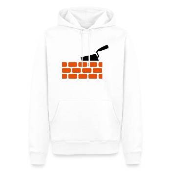 Muratore - Felpa con cappuccio ecologica premium da uomo - bianco - Fronte - Nico (187cm)