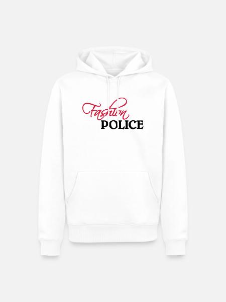 Fashion Police - Männer Premium Bio Hoodie - Weiß