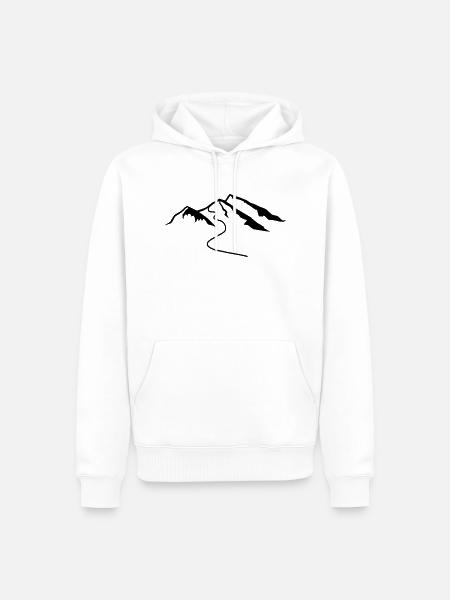 Berg - Männer Premium Bio Hoodie - Weiß