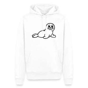 Pinnipèdes - Sweat à capuche Premium bio Homme - blanc - Devant - Nico (187cm)