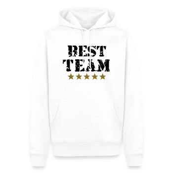 Team, 5 Sterne, Sieger, Gewinner, Teamsport, Beste - Männer Premium Bio Hoodie - Weiß - Vorne - Nico (187cm)