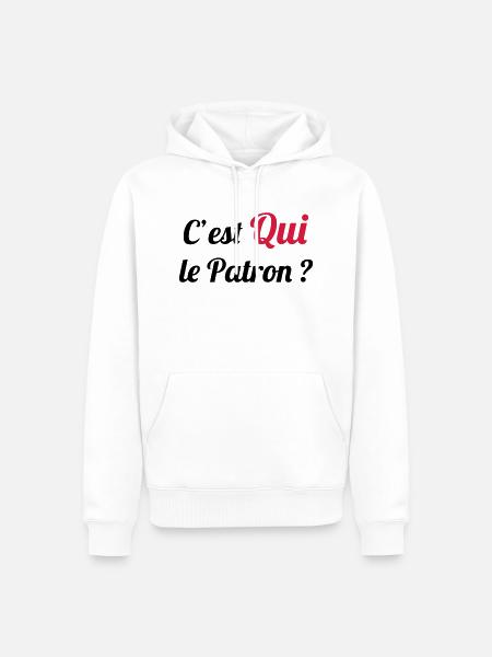 c'est QUI le Patron ? - Men’s Premium Organic Hoodie - white