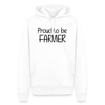 Proud to be Farmer - Sweat à capuche Premium bio Homme - blanc - Devant - Nico (187cm)