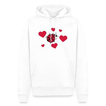 Petite coccinelle doux mignon - Sweat à capuche Premium bio Homme - blanc - Devant - Nico (187cm)