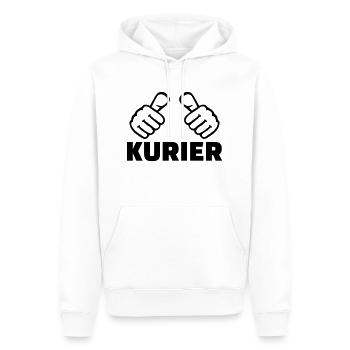 Kurier - Männer Premium Bio Hoodie - Weiß - Vorne - Nico (187cm)