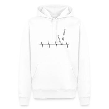 Battement de coeur de baguette, amour pour la batterie - Sweat à capuche Premium bio Homme - blanc - Devant - Nico (187cm)