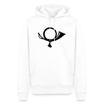 post horn - Men’s Premium Organic Hoodie - white - Front - Nico (187cm)