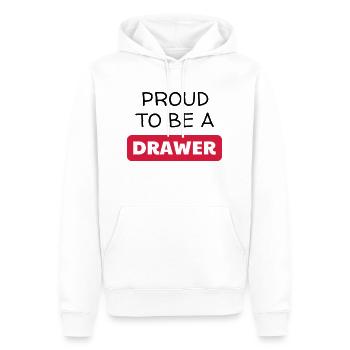 Zeichnung / Zeichner / Drawing / Drawer - Männer Premium Bio Hoodie - Weiß - Vorne - Nico (187cm)