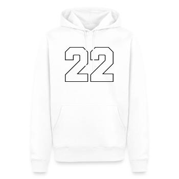 22 - Männer Premium Bio Hoodie - Weiß - Vorne - Nico (187cm)