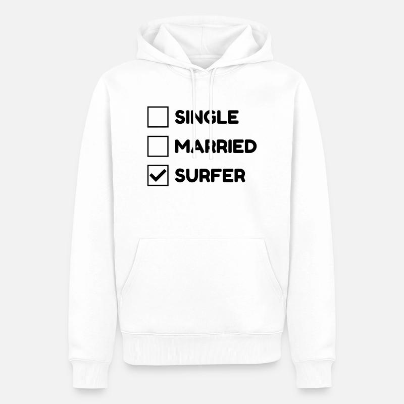 surf / surfeur / surfer / plage - Sweat à capuche Premium bio Homme - blanc