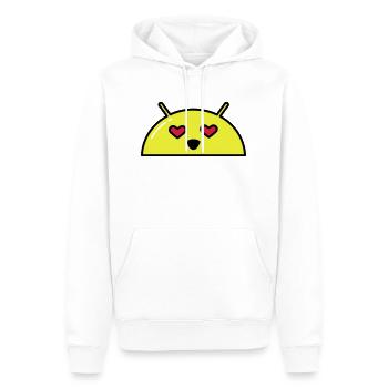 Love Alien Face Emoticon - Men’s Premium Organic Hoodie - white - Front - Nico (187cm)