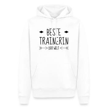 Coach / Coaching / Entraineur / Sport - Sweat à capuche Premium bio Homme - blanc - Devant - Nico (187cm)