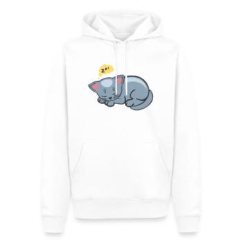 chat dort dormir ronron zzz dessin 2702 - Sweat à capuche Premium bio Homme - blanc - Devant - Nico (187cm)