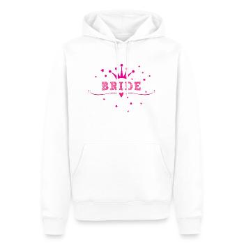 Bride, Wedding, Pink, Crowns, Hen Nights, Marry - Sweat à capuche Premium bio Homme - blanc - Devant - Nico (187cm)