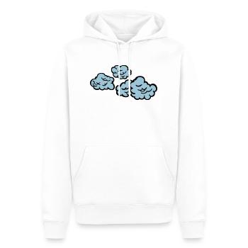 nuages - Sweat à capuche Premium bio Homme - blanc - Devant - Nico (187cm)