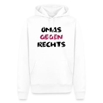 Omas gegen Rechts mittig - Männer Premium Bio Hoodie - Weiß - Vorne - Nico (187cm)