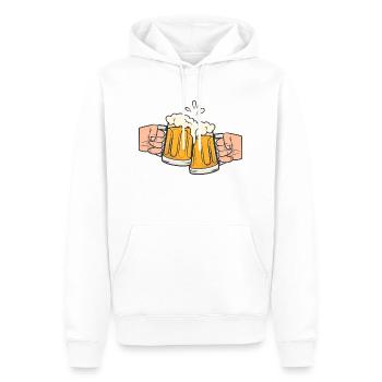 Bier - Männer Premium Bio Hoodie - Weiß - Vorne - Nico (187cm)